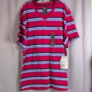 Enyce Red and Blue Striped Short Sleeve Tee